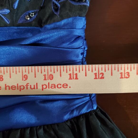 Vtg Y2K Morgan & Co Beaded Fairy Grunge Whimsigoth Fit & Flare Dress Sz 1/2 Prom - Picture 14 of 15